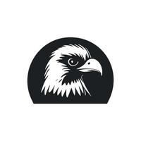 noir et blanc Facile logo avec adorable Aigle vecteur