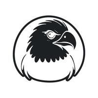 noir et blanc Facile logo avec une charmant Aigle vecteur