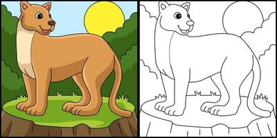 puma animal coloration page coloré illustration vecteur