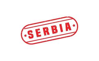 Serbie timbre caoutchouc avec grunge style sur blanc Contexte vecteur