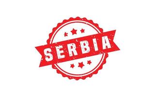 Serbie timbre caoutchouc avec grunge style sur blanc Contexte vecteur