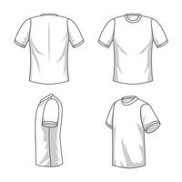 contour Masculin T-shirt blanc maquette vecteur