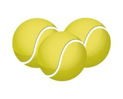 icônes de matériel de sport de balles de tennis vecteur