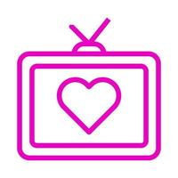 la télé icône contour rose style Valentin illustration vecteur élément et symbole parfait.