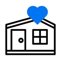 maison icône bichromie bleu style Valentin illustration vecteur élément et symbole parfait.