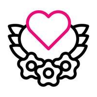 cœur icône bicolore rose style Valentin illustration vecteur élément et symbole parfait.
