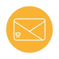 enveloppe mail envoyer icône de style de bloc vecteur
