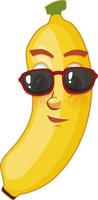 personnage de dessin animé de banane avec expression faciale vecteur