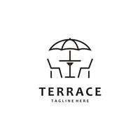 terrasse ligne art minimaliste logo conception icône vecteur inspiration