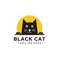 mignonne noir chat logo conception vecteur inspiration