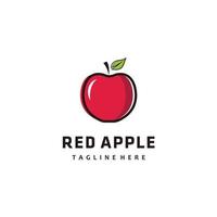 inspiration de conception de logo minimaliste de pomme rouge vecteur