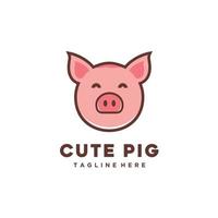 porc tête restaurant et cultiver, mignonne porc logo conception icône vecteur