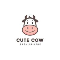 marrant tête et sourire vache dessin animé, content vache logo conception illustration vecteur