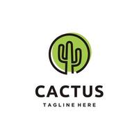 cactus minimaliste monoline logo conception icône vecteur inspiration