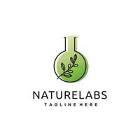 feuille laboratoire la nature logo badges vecteur icône illustration