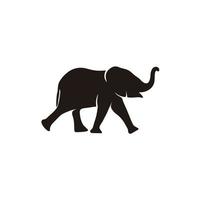 l'éléphant bébé mignonne courir silhouette logo icône vecteur modèle isolé sur blanc Contexte