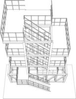 3d illustration de industriel bâtiment vecteur