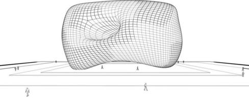 3d illustration de bâtiment dans concept vecteur