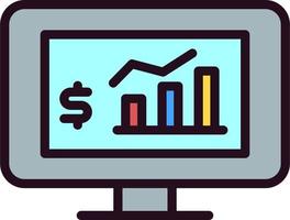 en espèces statistiques PC vecteur icône