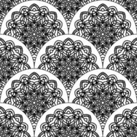 abstrait mandala poisson échelle sans couture modèle. ornemental tuile, mosaïque Contexte. floral patchwork infini carte. arabe, Indien, ottoman motifs. vecteur