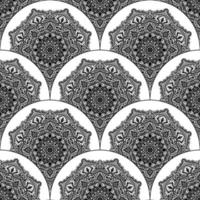 abstrait mandala poisson échelle sans couture modèle. ornemental tuile, mosaïque Contexte. floral patchwork infini carte. arabe, Indien, ottoman motifs. vecteur