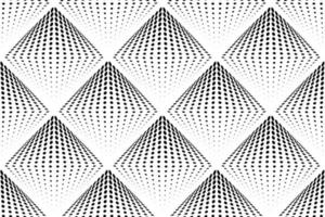 abstrait noir et blanc sans couture modèle avec tridimensionnel demi-teinte rhombe. à pois géométrique Contexte. vecteur