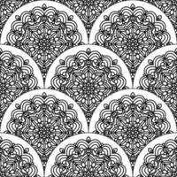 abstrait mandala poisson échelle sans couture modèle. ornemental tuile, mosaïque Contexte. floral patchwork infini carte. arabe, Indien, ottoman motifs. vecteur