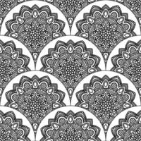 abstrait mandala poisson échelle sans couture modèle. ornemental tuile, mosaïque Contexte. floral patchwork infini carte. arabe, Indien, ottoman motifs. vecteur