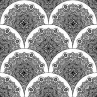 abstrait mandala poisson échelle sans couture modèle. ornemental tuile, mosaïque Contexte. floral patchwork infini carte. arabe, Indien, ottoman motifs. vecteur