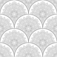 abstrait mandala poisson échelle sans couture modèle. ornemental tuile, mosaïque Contexte. floral patchwork infini carte. arabe, Indien, ottoman motifs. vecteur