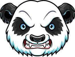 dessin animé en colère Panda tête mascotte vecteur