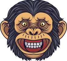 dessin animé chimpanzé tête mascotte vecteur