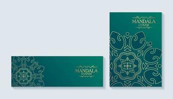 couvertures et cartes de style mandala de luxe vecteur