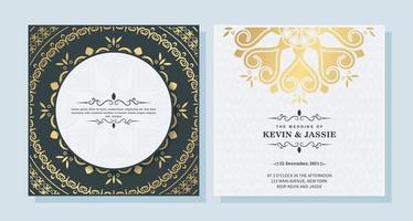 invitation de mariage de luxe en mandala vecteur