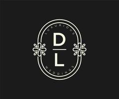 dl initiales lettre modèle de logos de monogramme de mariage, modèles minimalistes et floraux modernes dessinés à la main pour cartes d'invitation, réservez la date, identité élégante. vecteur