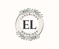 el initiales lettre modèle de logos de monogramme de mariage, modèles minimalistes et floraux modernes dessinés à la main pour cartes d'invitation, réservez la date, identité élégante. vecteur