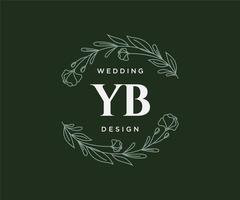 yb initiales lettre mariage monogramme logos collection, modèles minimalistes et floraux modernes dessinés à la main pour cartes d'invitation, réservez la date, identité élégante pour restaurant, boutique, café en image vectorielle vecteur