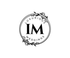 im initiales lettre mariage monogramme logos modèle, modèles minimalistes et floraux modernes dessinés à la main pour cartes d'invitation, réservez la date, identité élégante. vecteur