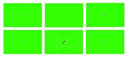 jeu d'illustrations vectorielles de conception de style plat d'écran d'arrière-plan de clé chroma de couleur verte. vecteur