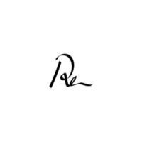 ré initiale Signature logo vecteur conception