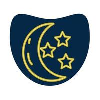 icône de style néon croissant de lune et étoiles vecteur