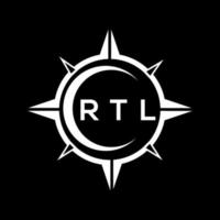 RTL abstrait La technologie cercle réglage logo conception sur noir Contexte. RTL Créatif initiales lettre logo concept. vecteur