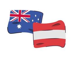 Icône isolé de drapeaux australie et autriche vecteur