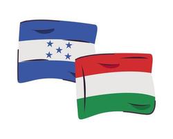 Icône isolé drapeaux honduras et hongrie vecteur
