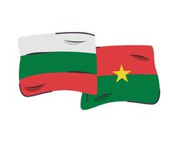 Icône isolé de drapeaux bulgarie et burkina faso vecteur