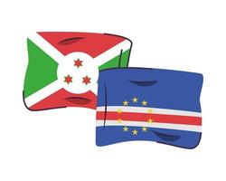 Icône isolé de drapeaux burundi et cap-vert vecteur