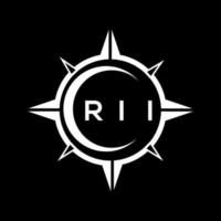 rii abstrait La technologie cercle réglage logo conception sur noir Contexte. rii Créatif initiales lettre logo concept. vecteur