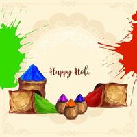 content Holi Indien culturel Festival salutation carte conception vecteur