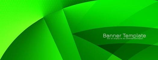 conception de bannière d'entreprise verte de style vague moderne brillant vecteur