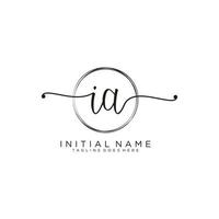 initiale ia féminin logo collections modèle. écriture logo de initiale signature, mariage, mode, bijoux, boutique, floral et botanique avec Créatif modèle pour tout entreprise ou entreprise. vecteur